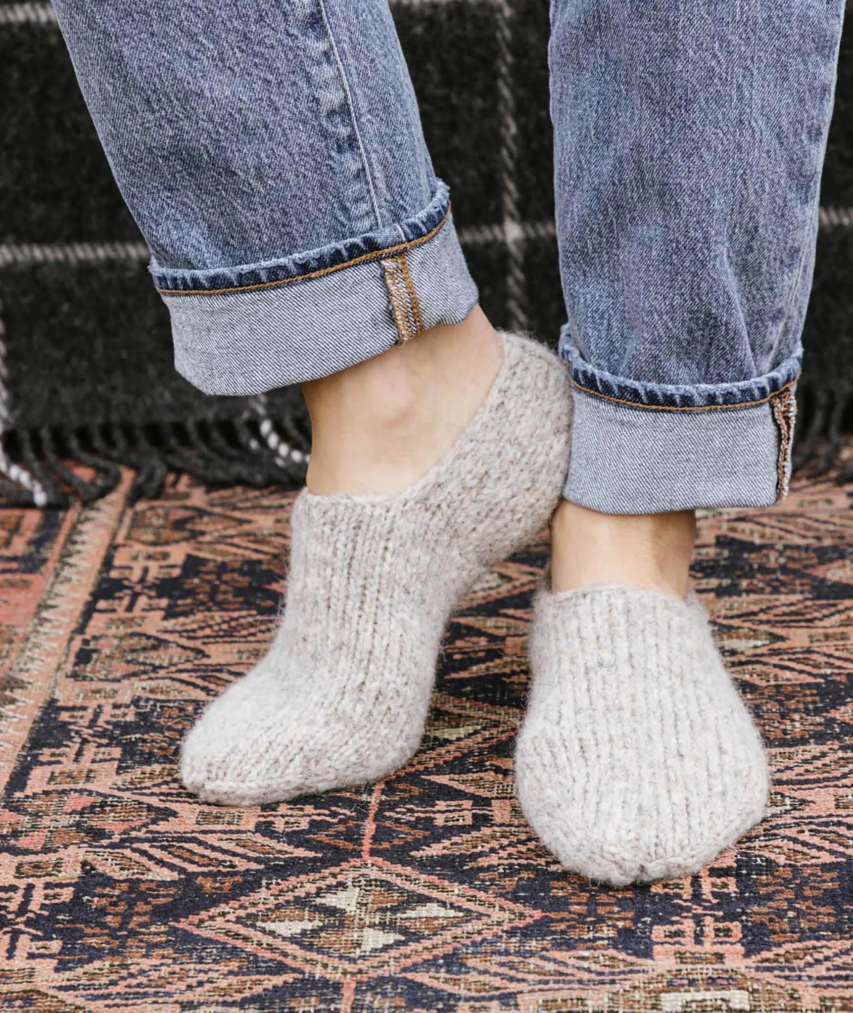 Cozy Slipper Socks Using Rowan Brushed Fleece