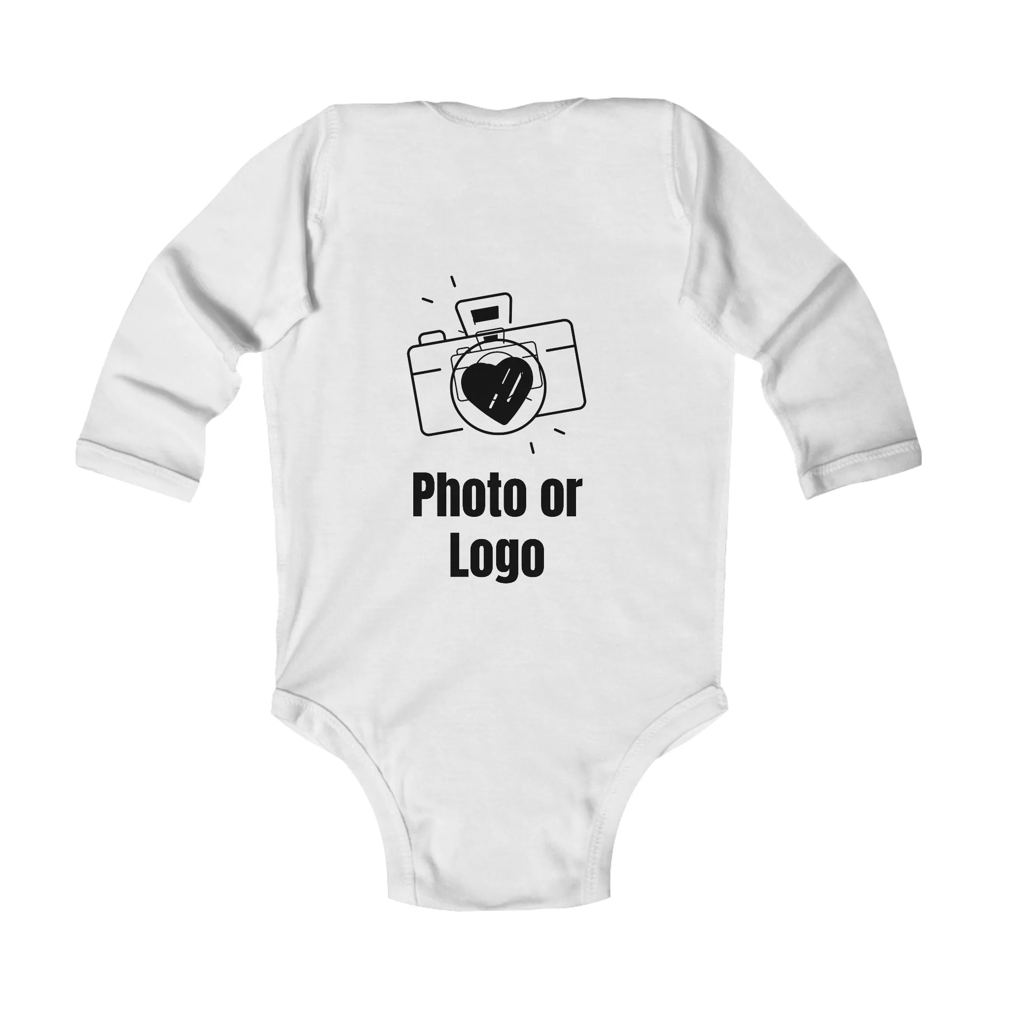 Cute Infant Long Sleeve Bodysuit - Customizable with Your Photo or Logo | Perfect for Baby Showers & New Parents