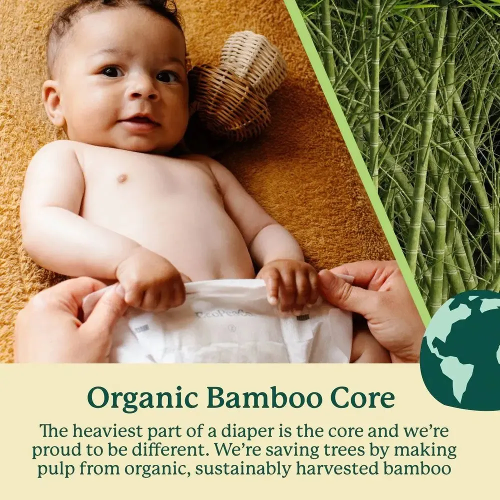 EcoPeaCo Bamboo Diapers for Sensitive Skin - Newborn - 96ct