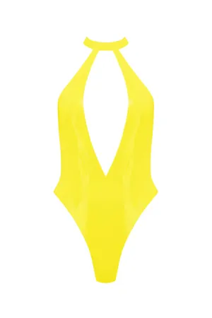 Elissa Poppy Yellow Latex Bodysuit