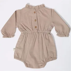 Full Sleeves Frill Romper - Ruby Tan