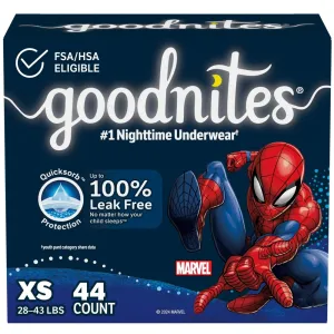 Goodnites Boys' Nighttime Bedwetting Underwear - XS - 44ct