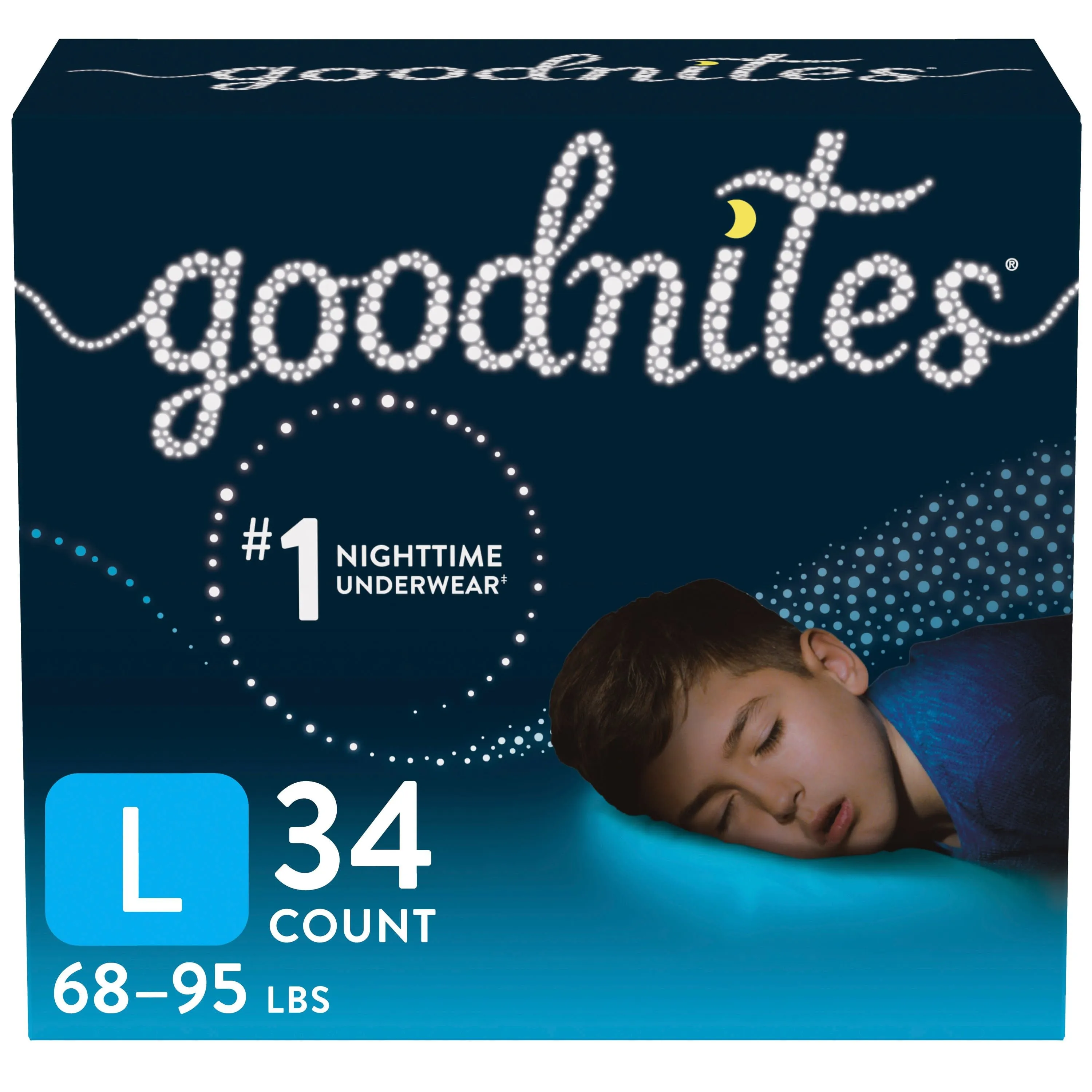 Goodnites Nighttime Bedwetting Underwear for Boys, L, 34 Ct