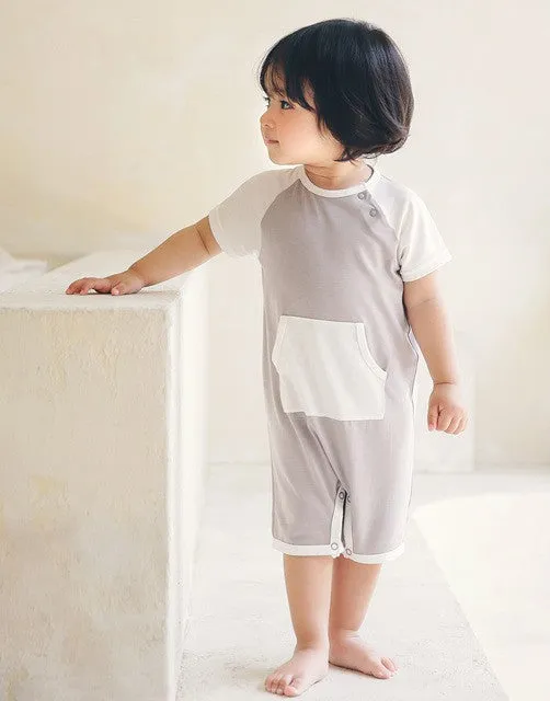 Grey Bamboo Baby Romper