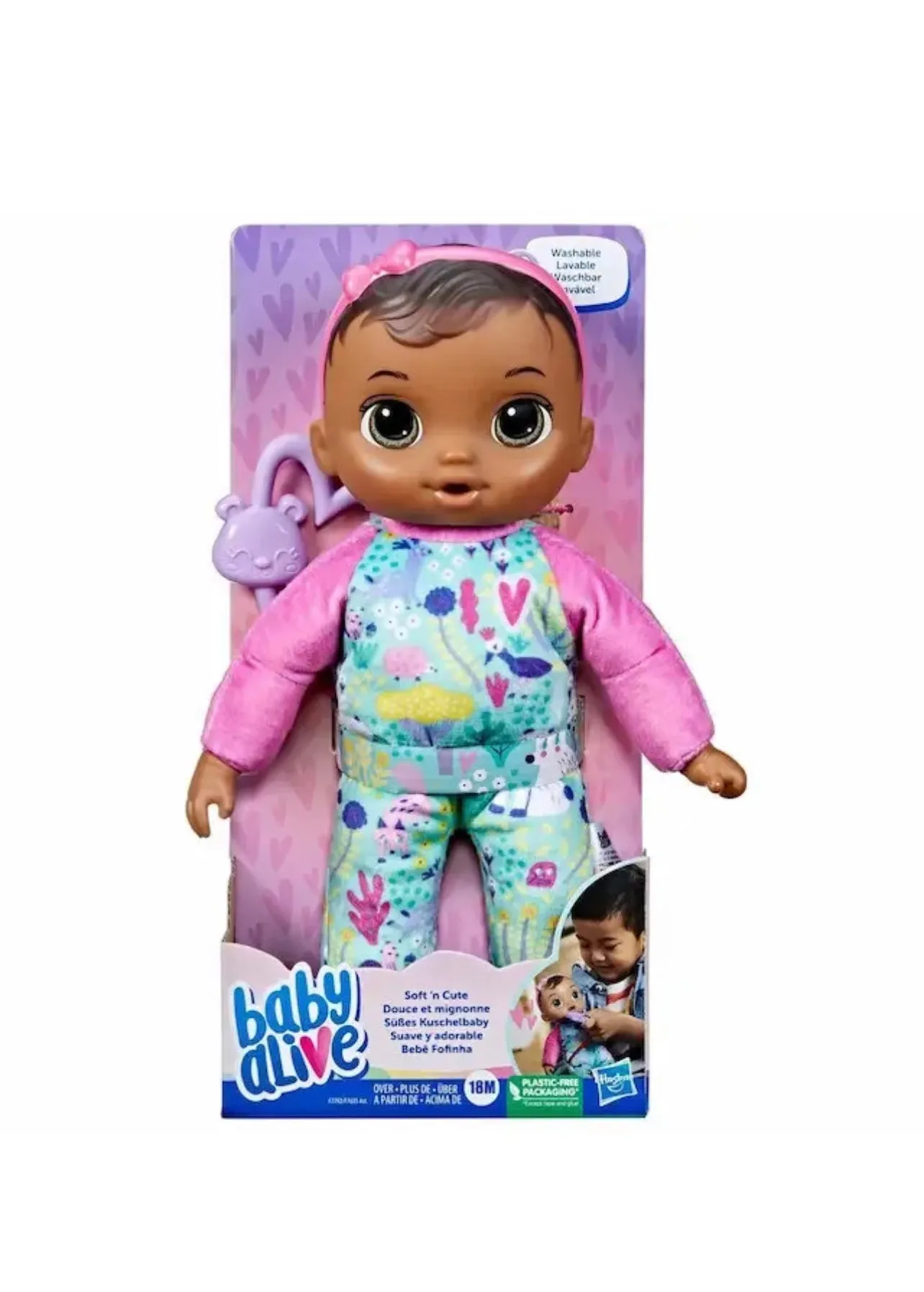 Hasbro Baby Alive Soft Cute Doll Brown Hair 11-Inch First Baby Doll