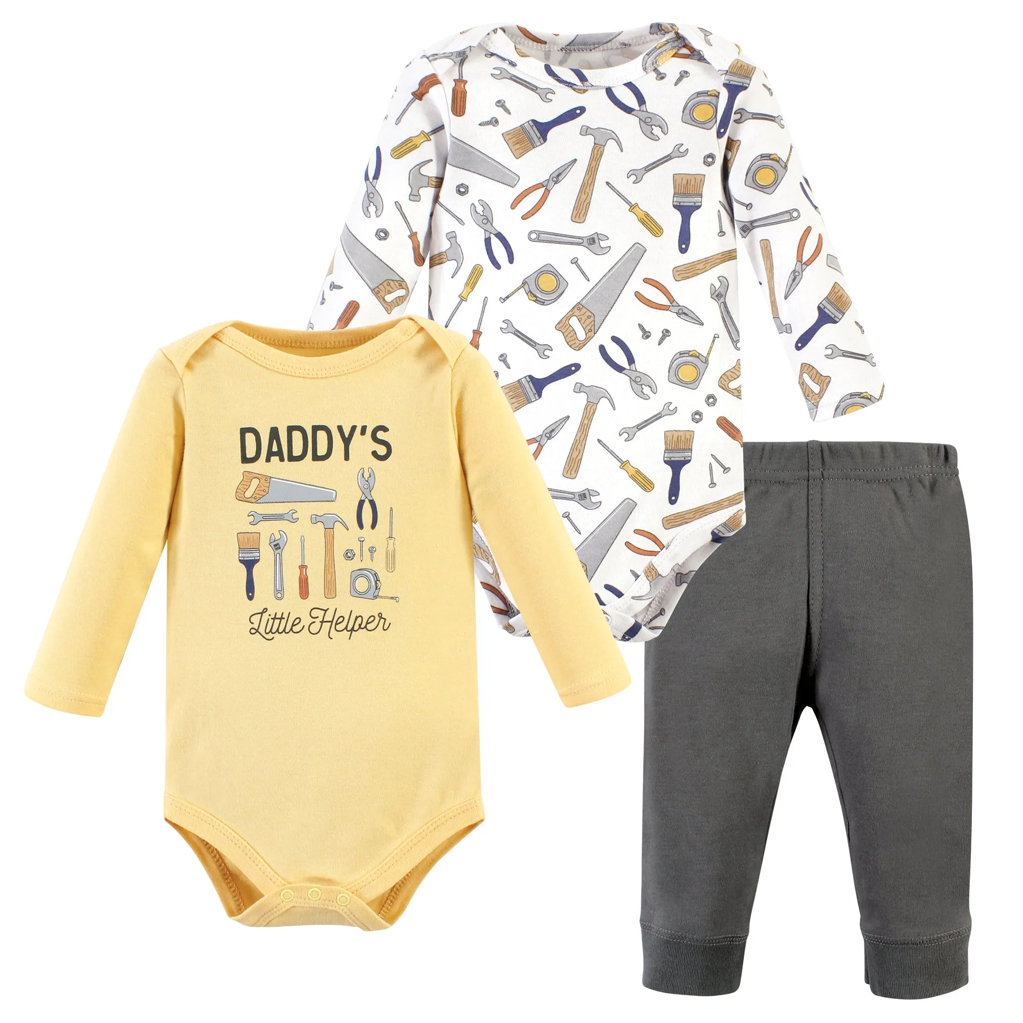 Hudson Baby Cotton Bodysuit and Pant Set, Construction Work