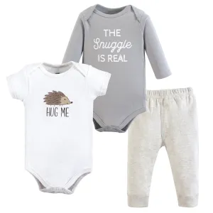 Hudson Baby Cotton Bodysuit and Pant Set, Hedgehog