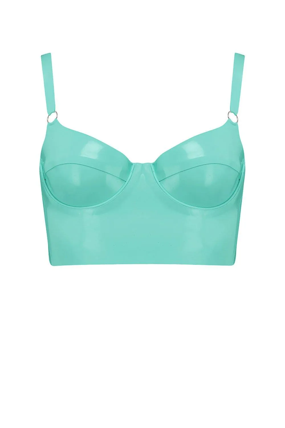 Jade Green Latex Full Cup Longline Bra