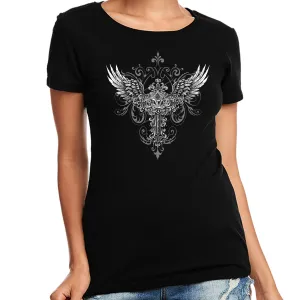 Ladies Celtic Cross Crew Neck T-Shirt