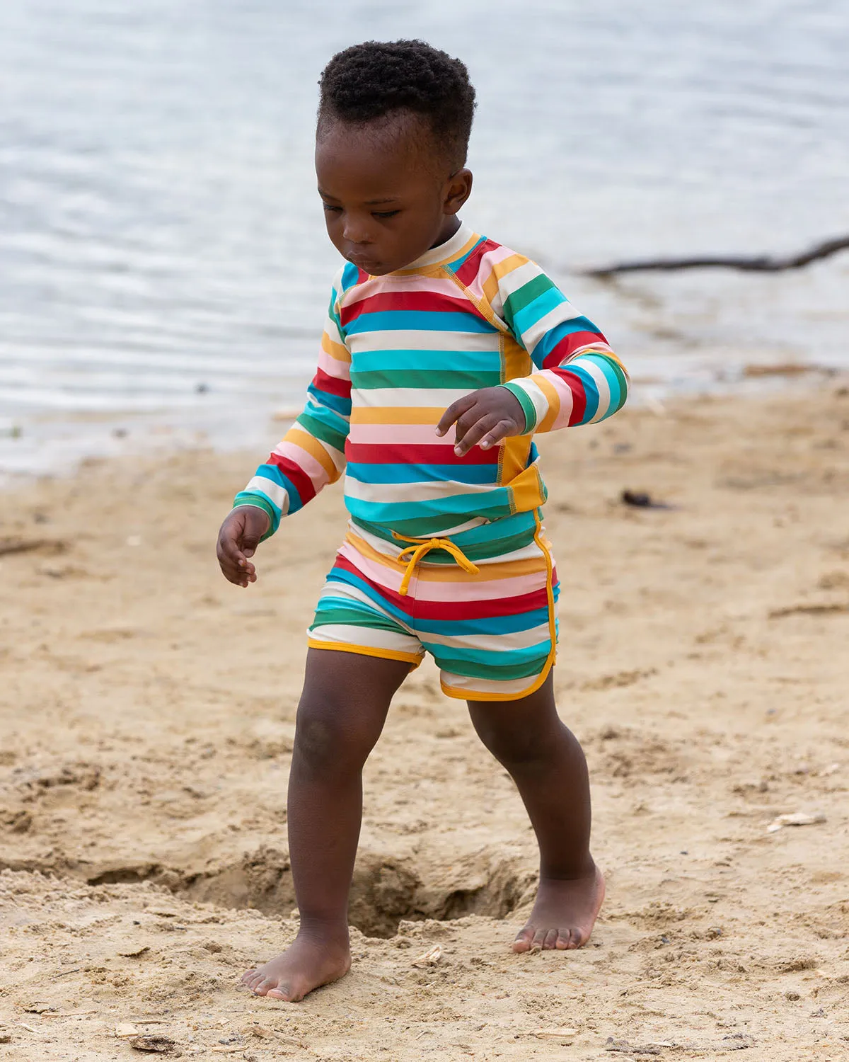 LGR Rainbow Stripe UPF 50  Recycled Swim Shorts