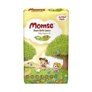 MOMSE BABY DIAPERS XL-5 JUINOR 12-17 KG 48PCS