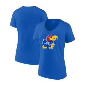 NCAA Kansas Jayhawks RYLKS06 Premium Womens Ideal V Neck T-Shirt