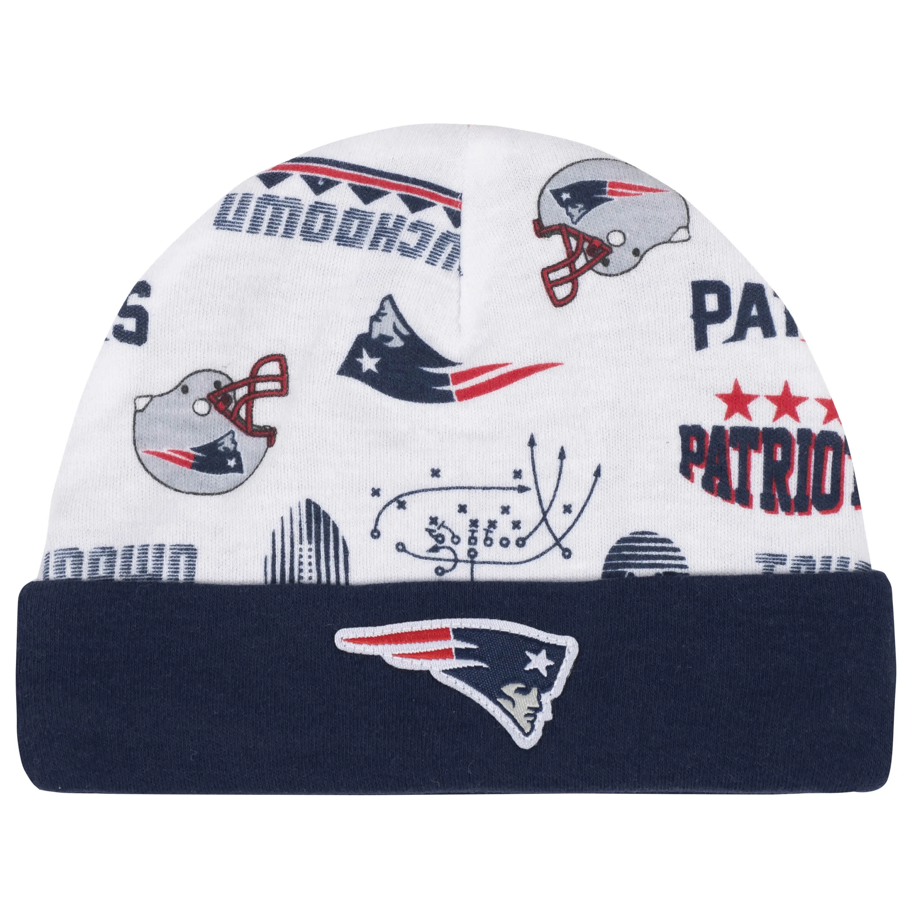 New England Patriots 3-Piece Baby Boys Bodysuit, Bib, and Cap Set