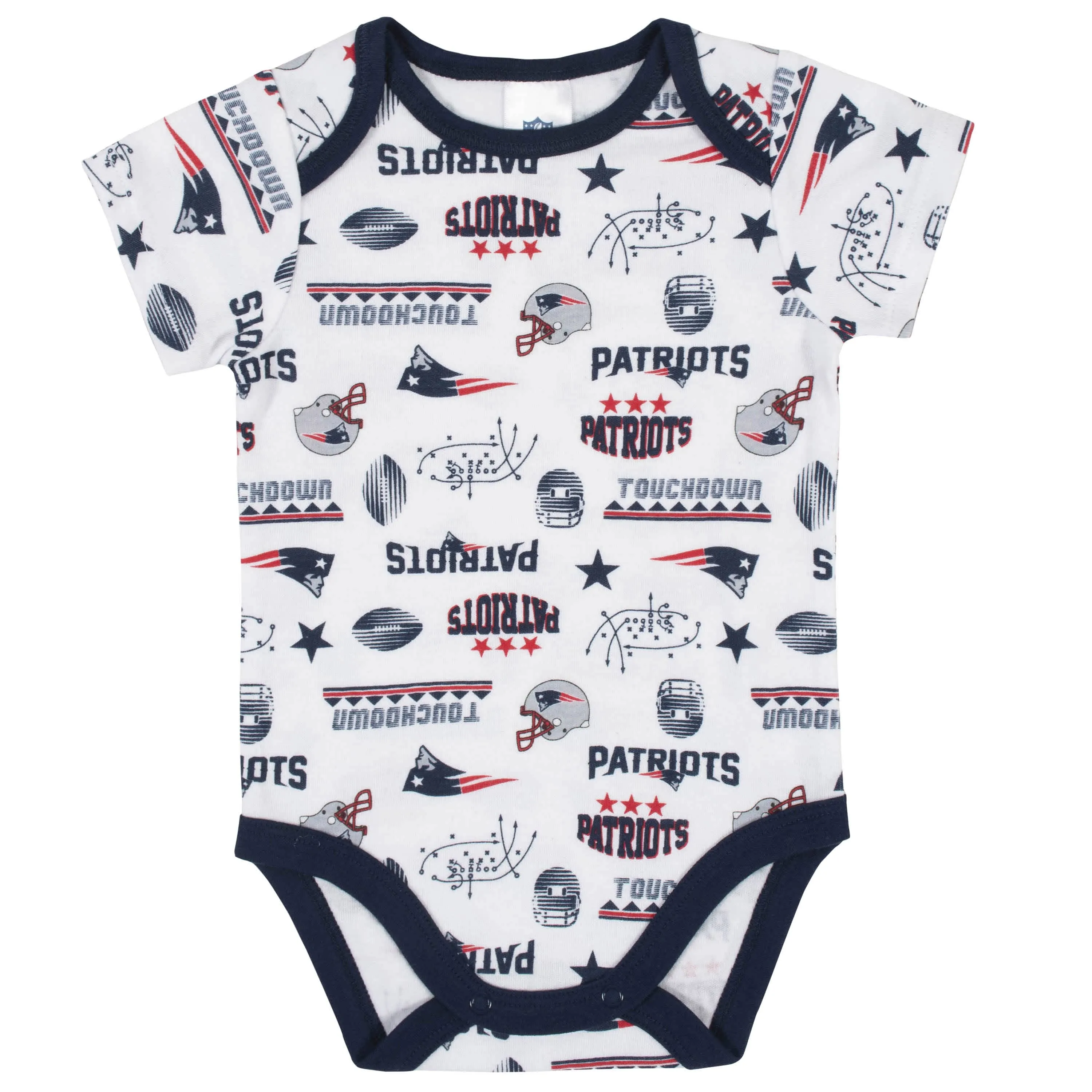 New England Patriots 3-Piece Baby Boys Bodysuit, Bib, and Cap Set