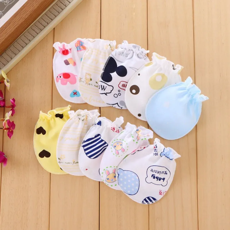 Newborn Baby Anti-scratch Face Artifact 0 Cotton Breathable Summer 3-12 Months 6 Newborn Baby Spring And Autumn Thin Gloves