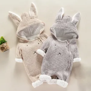 Newborn Baby Boy Girl Kids Hooded Romper Jumpsuit Bodysuit Clothes Outfits