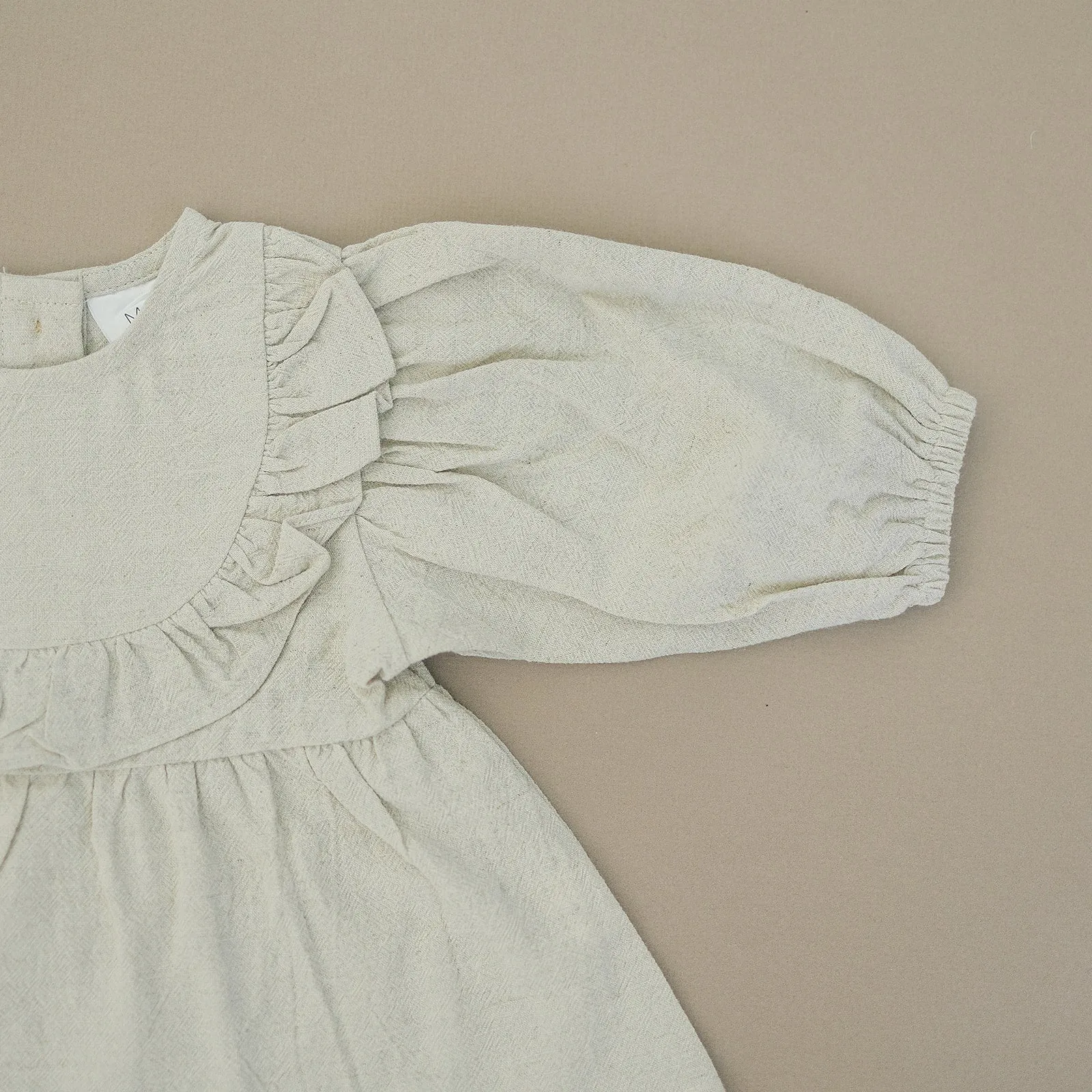 Oatmeal Linen Dress With Bloomers