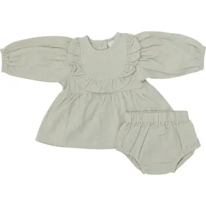 Oatmeal Linen Dress With Bloomers