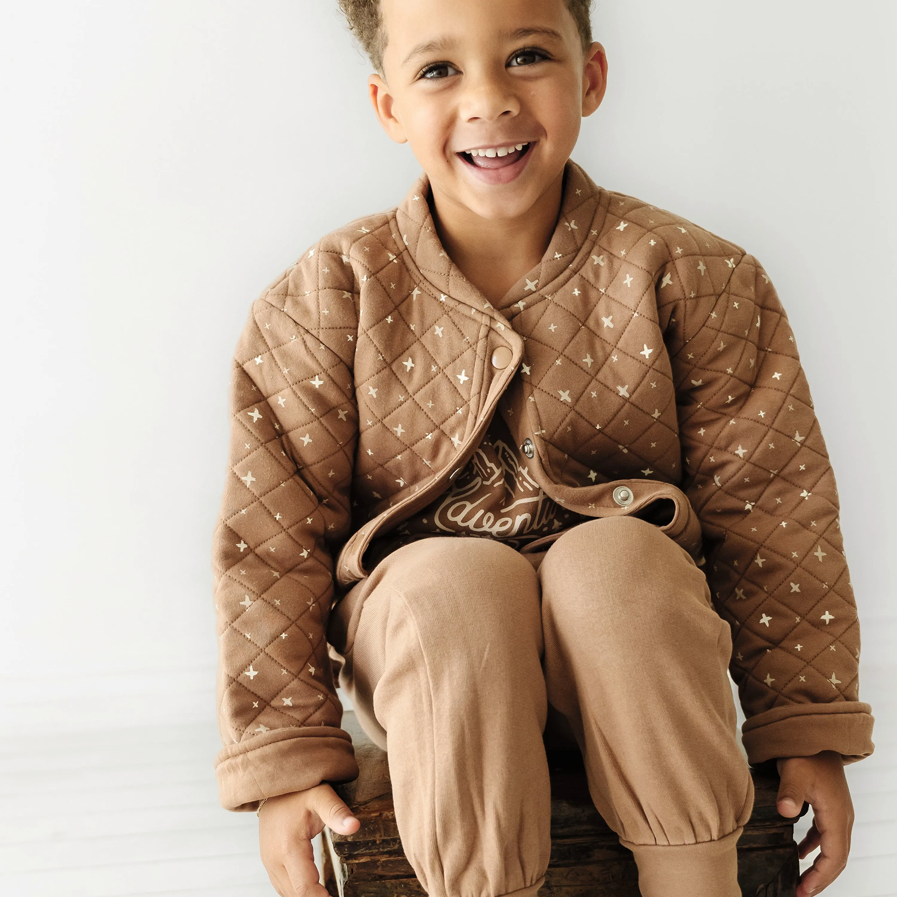 Organic Kids Merino Wool Buttoned Jacket - Sparkle