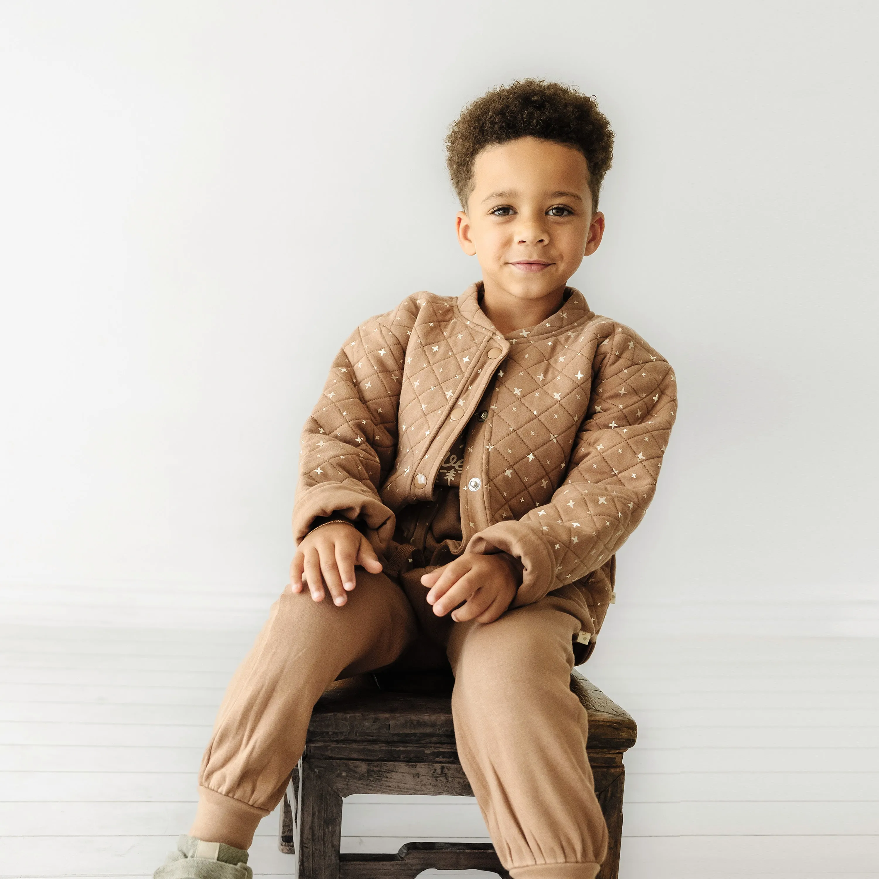 Organic Kids Merino Wool Buttoned Jacket - Sparkle