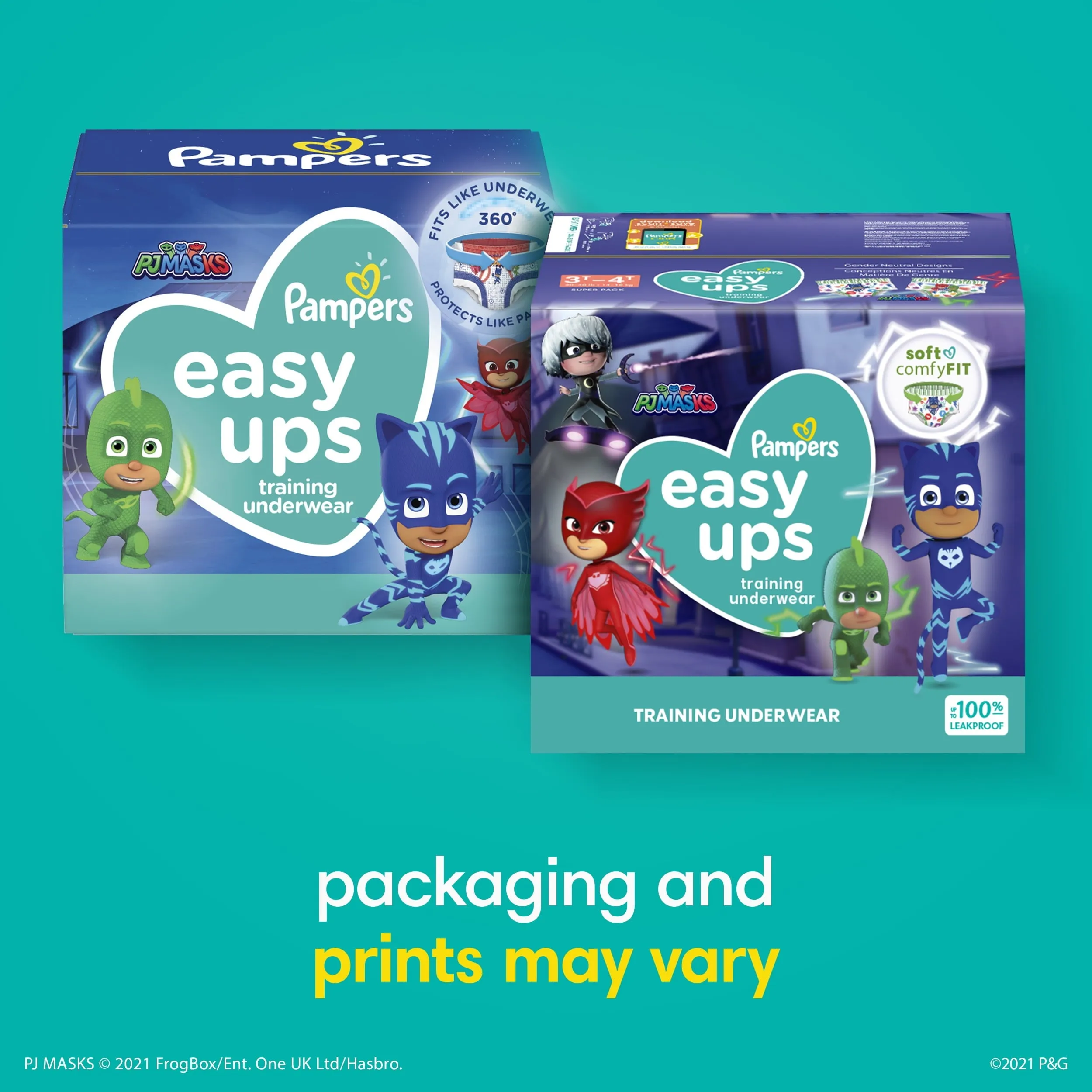 Pampers Easy Ups PJ Masks Training Pants Toddler Boys Size 2T/3T 25 Count