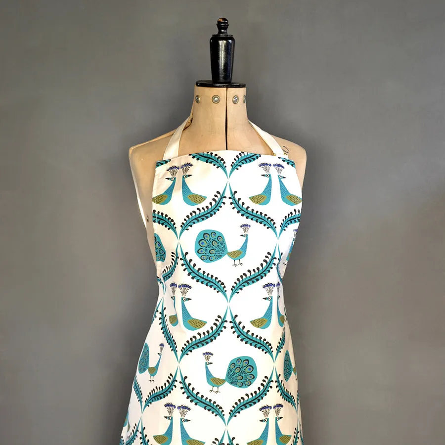 Peacock Apron in unbleached, organic cotton x 4