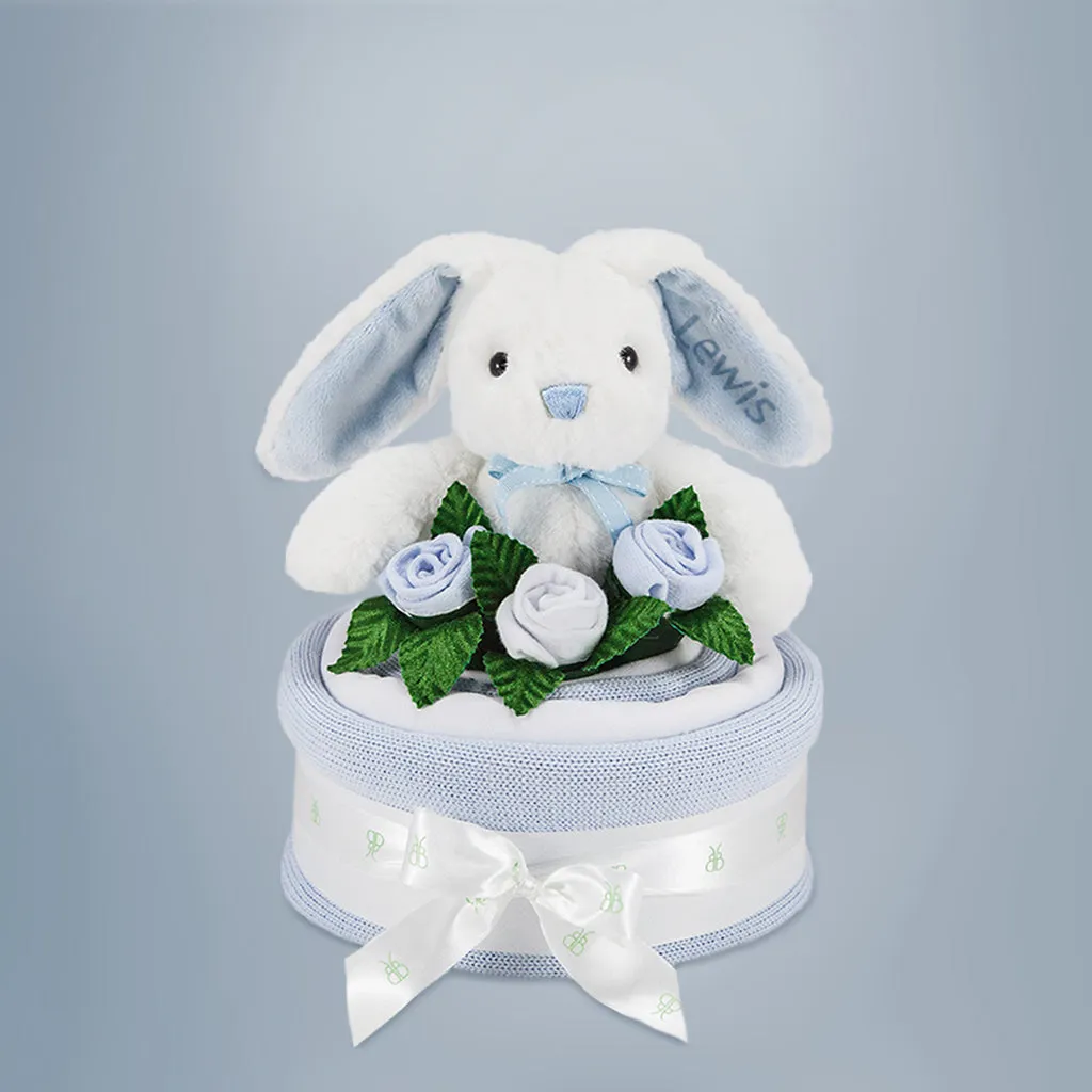 Personalised Little Blue Bunny Blanket Cake