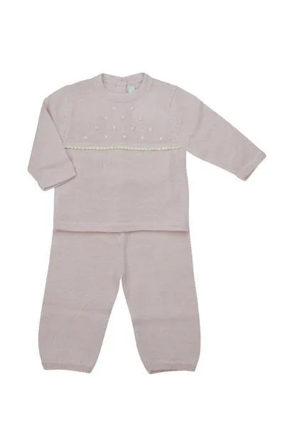 Pink & Ivory Baby Alpaca Sweater & Pant Set