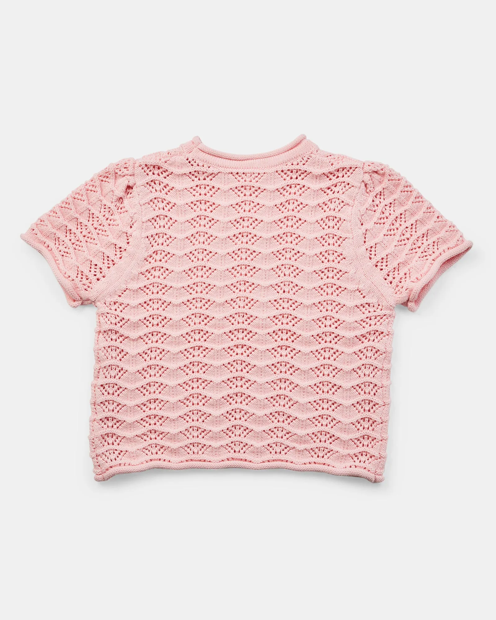 Primrose Knit T-Shirt - Baby Pink