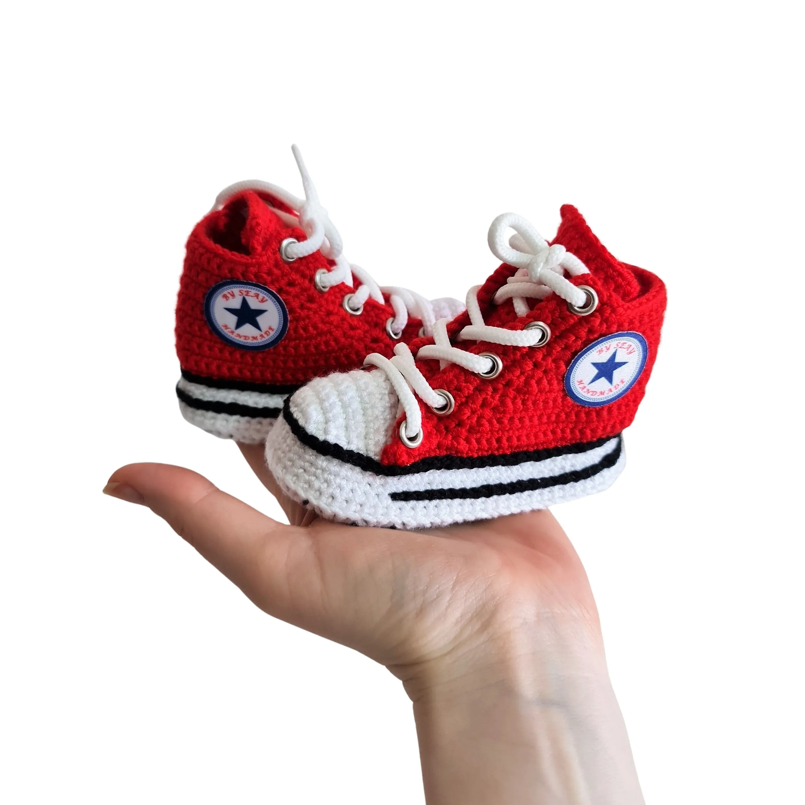 Red Baby Christmas Comfy Booties, Newborn Cotton Slippers Sneakers