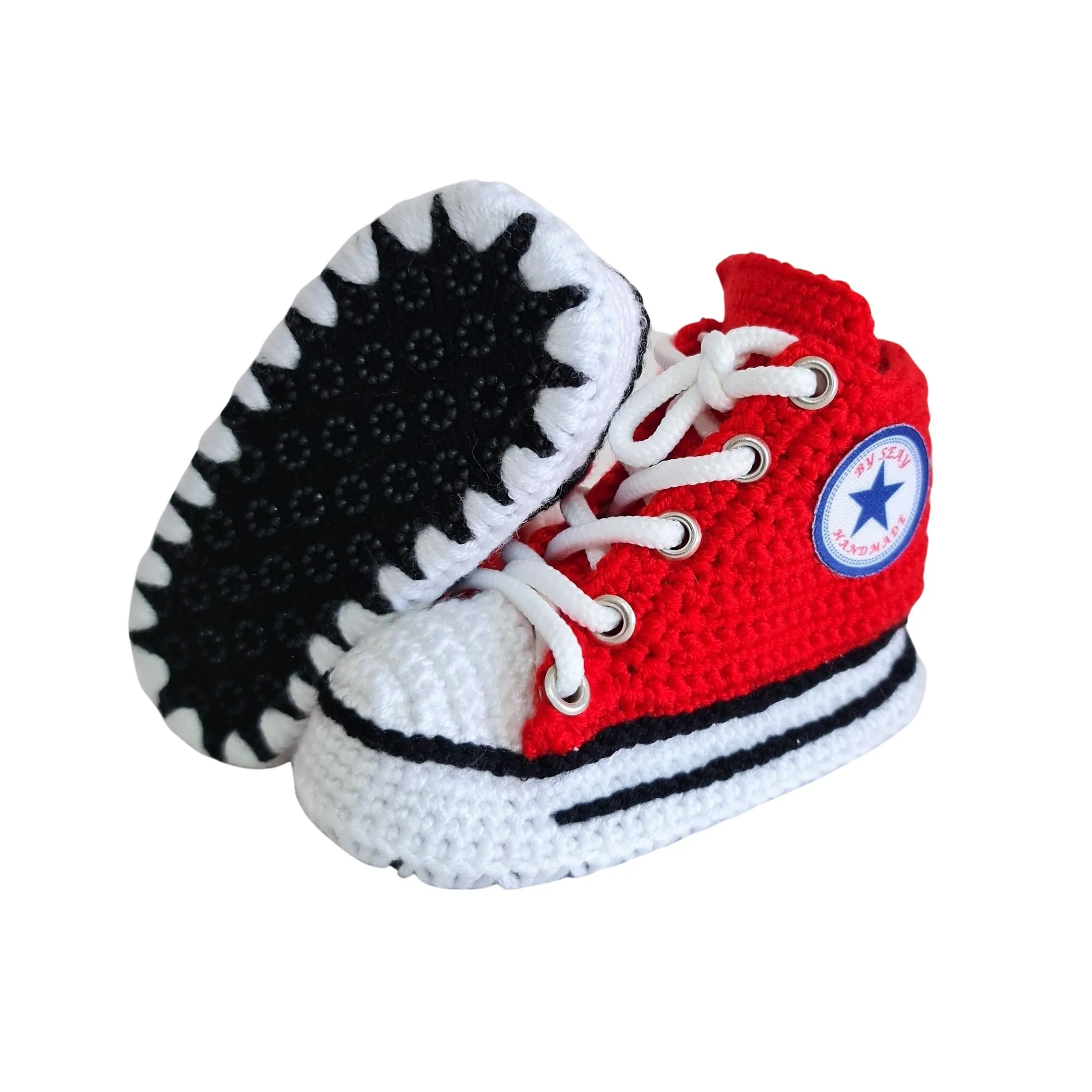 Red Baby Christmas Comfy Booties, Newborn Cotton Slippers Sneakers