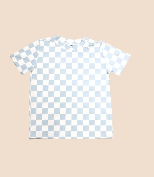 REM Boys Classic T-Shirt in Seafoam Check