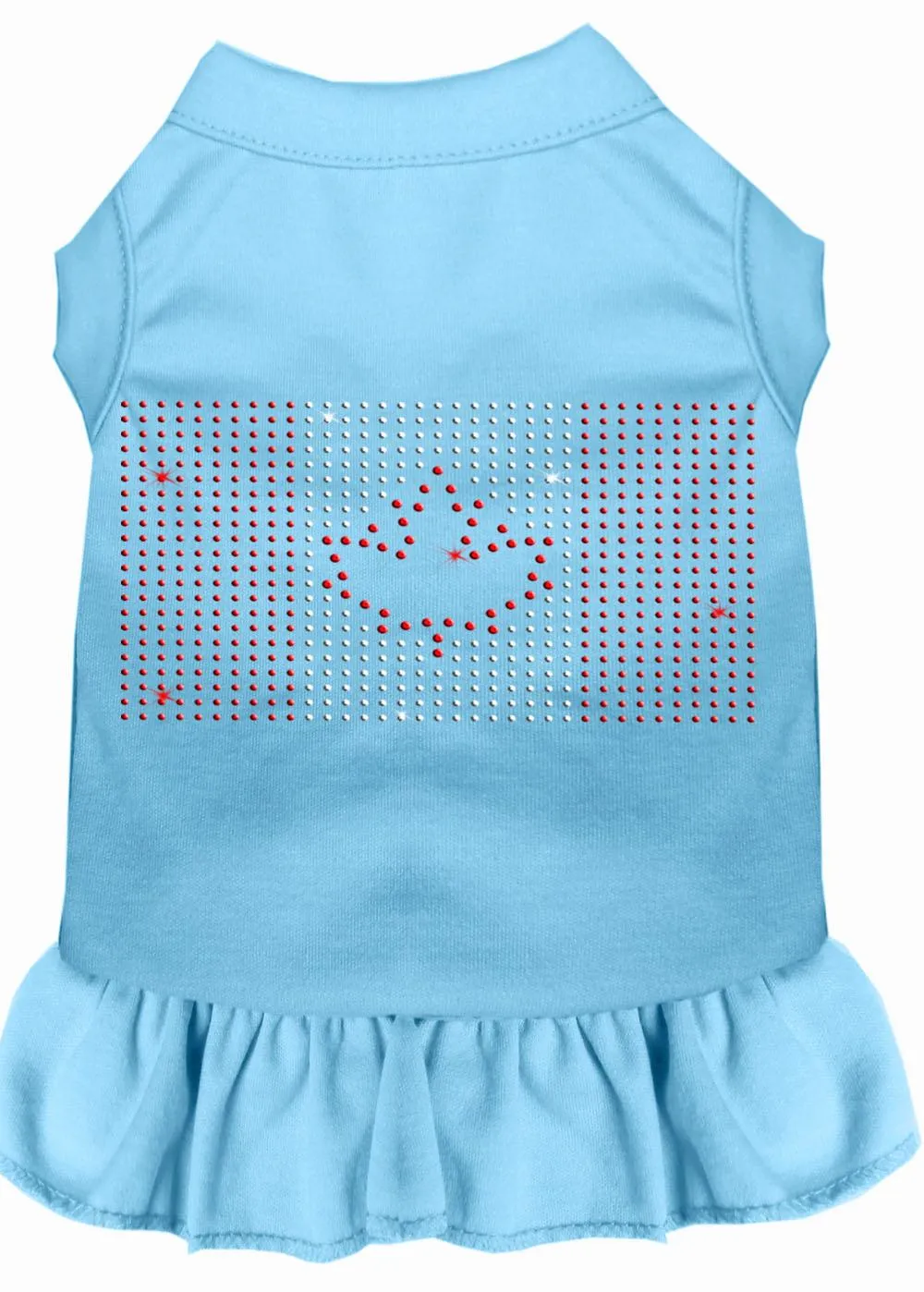 Rhinestone Canadian Flag Dress Baby Blue Xs (8)