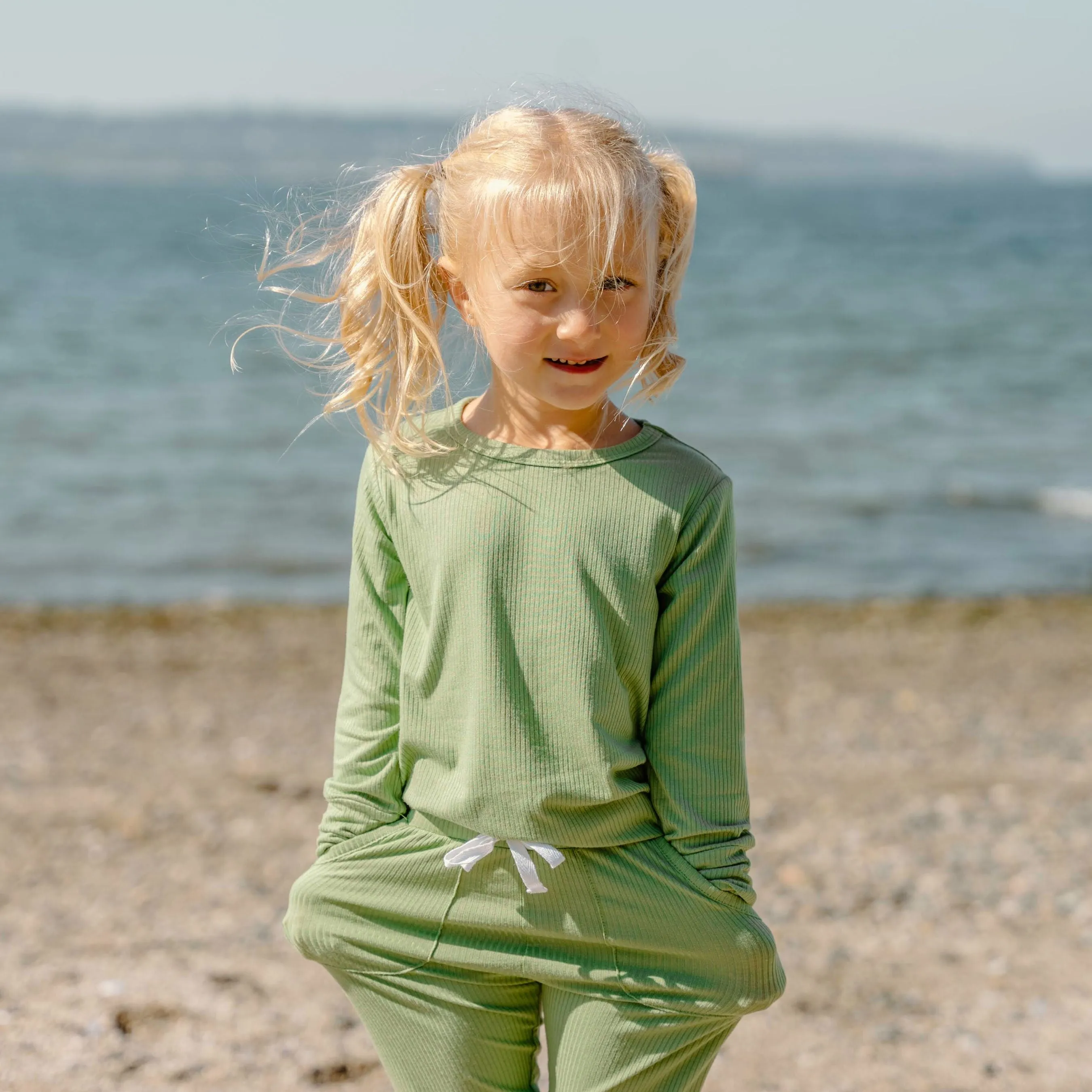 Ribbed Bamboo Long Sleeve PJ Set - Clover