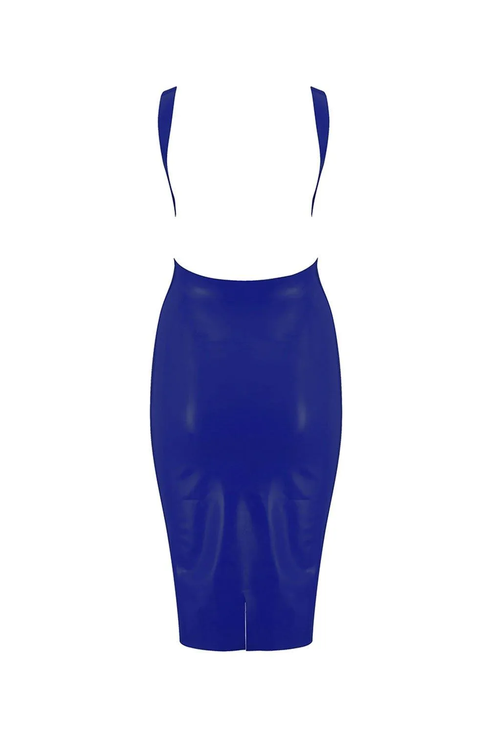 Royalblue Navy Latex Midi Dress