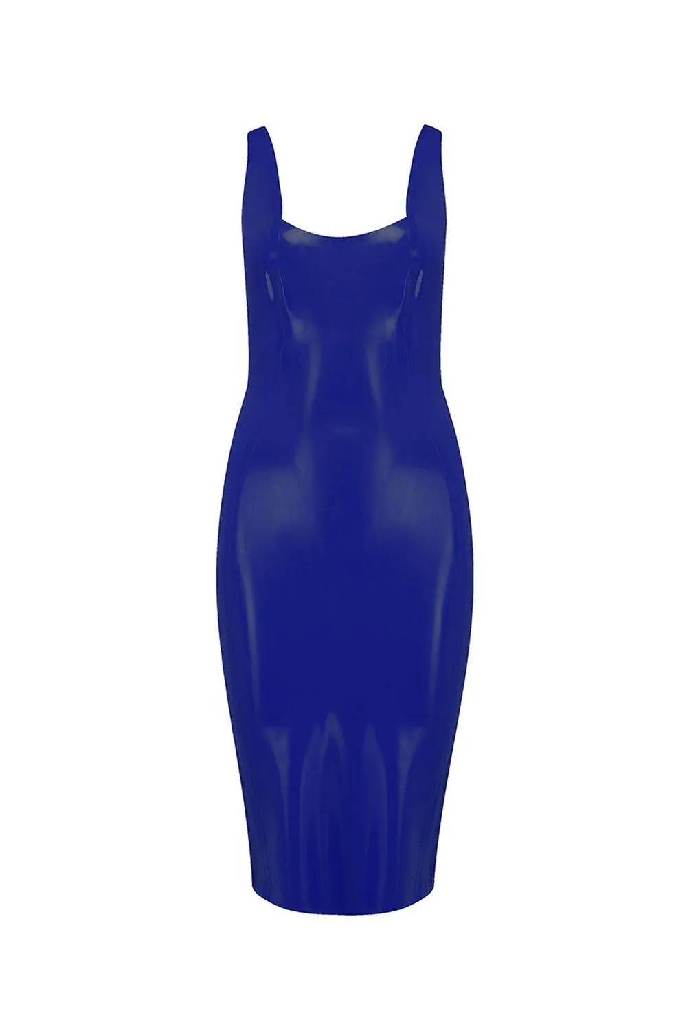 Royalblue Navy Latex Midi Dress