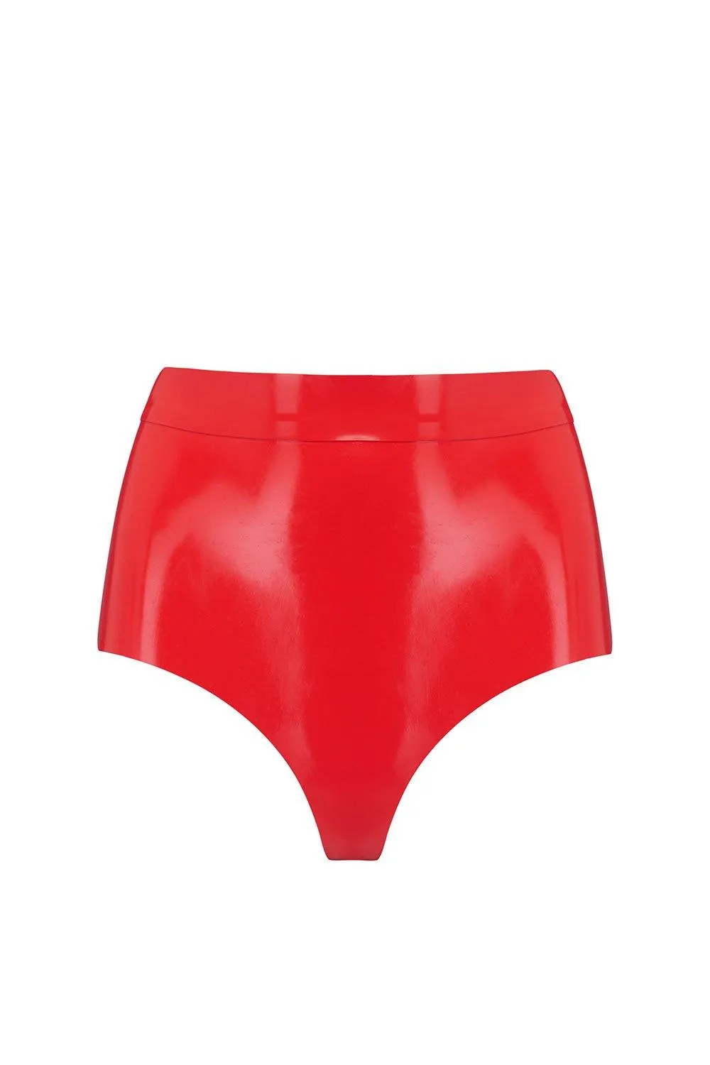 Scarlet Red Latex Disco High Waist Pant