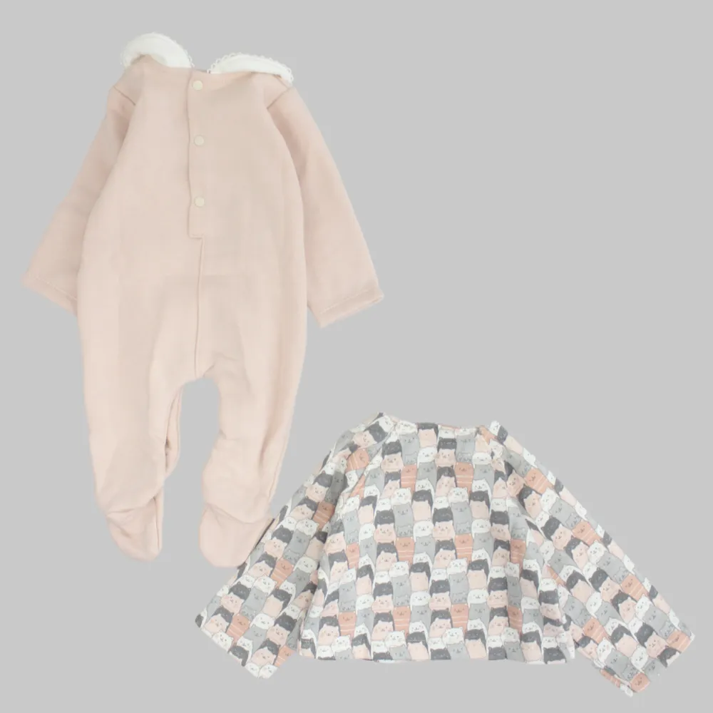 Sleepy Cats Long-Sleeved Baby Footie   Jacket