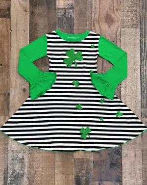 St. Patricks Day Shamrock Stripe Dress