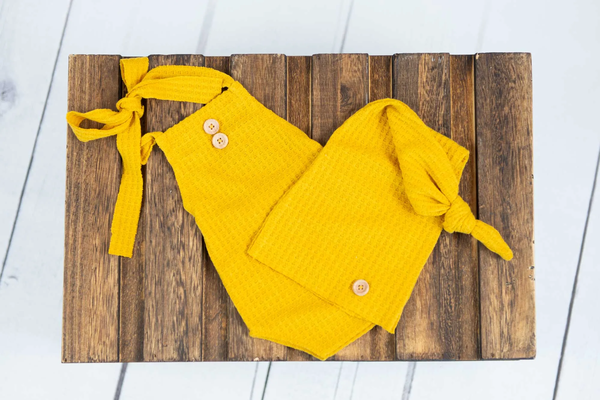 Stitch Romper - Perforated - Mustard