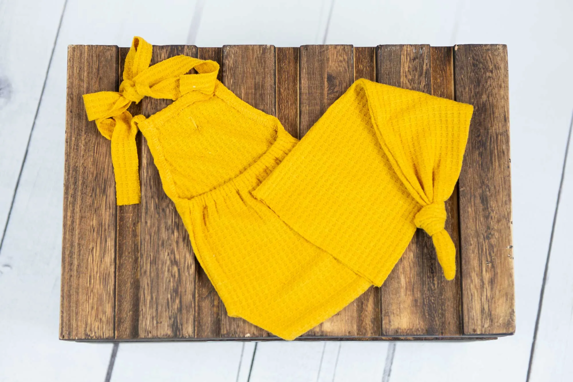 Stitch Romper - Perforated - Mustard