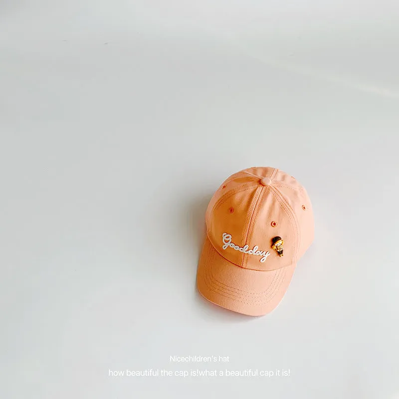 Summer children's soft top baseball cap candy color boys and girls small fresh and cute cartoon baby sun protection hat