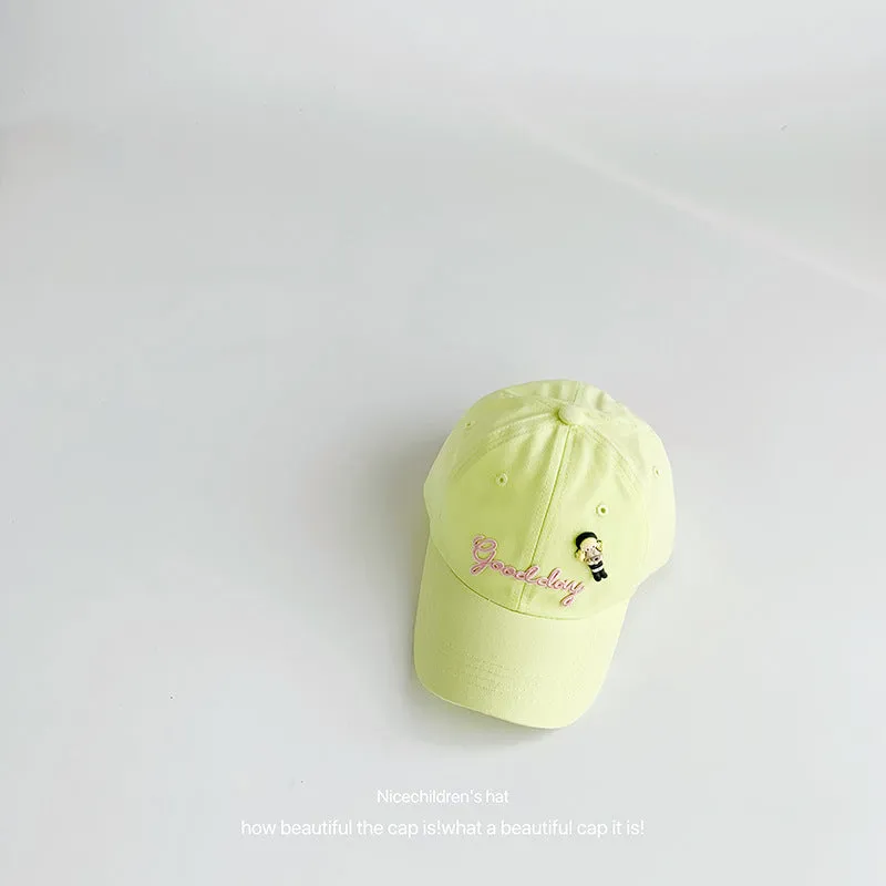 Summer children's soft top baseball cap candy color boys and girls small fresh and cute cartoon baby sun protection hat