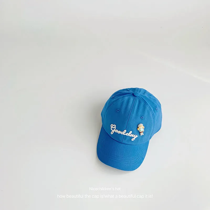 Summer children's soft top baseball cap candy color boys and girls small fresh and cute cartoon baby sun protection hat