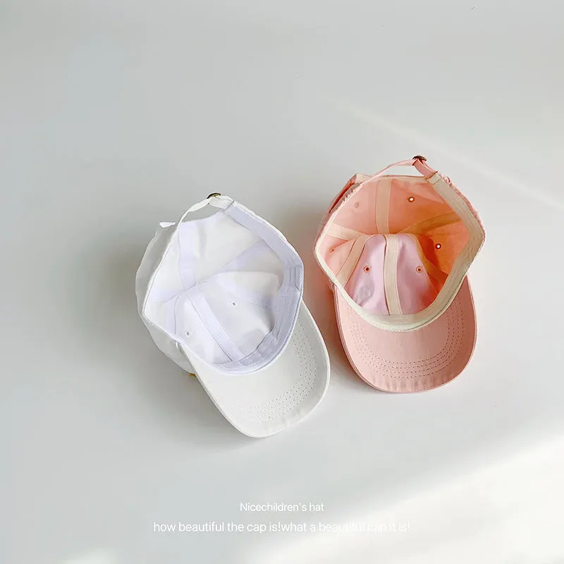 Summer children's soft top baseball cap candy color boys and girls small fresh and cute cartoon baby sun protection hat