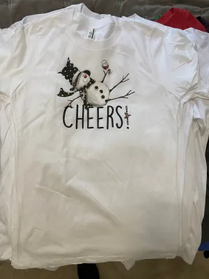 T Shirt My Vinyl Cut brand Cheers! Winter Tipsy Snowman