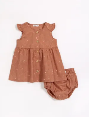 The Seeds Linen Blend Dress SET (Dress   Bottom) - BABY