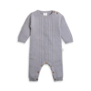 Tiny Twig Cable Knit Growsuit - Drizzle