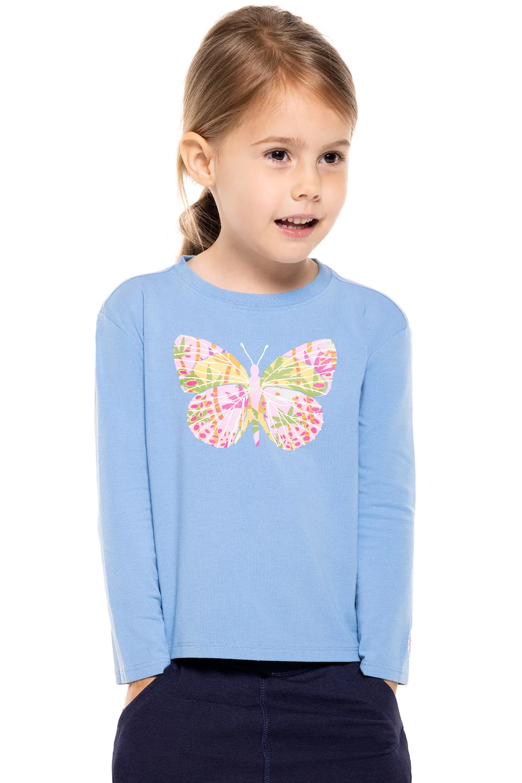 Toddler Coco Plum Everyday Long Sleeve Graphic T-Shirt  |  Clear Sky Blue