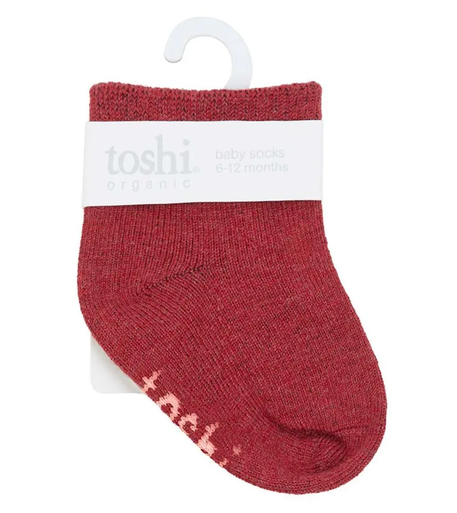 Toshi Organic Ankle Socks Dreamtime Rosewood